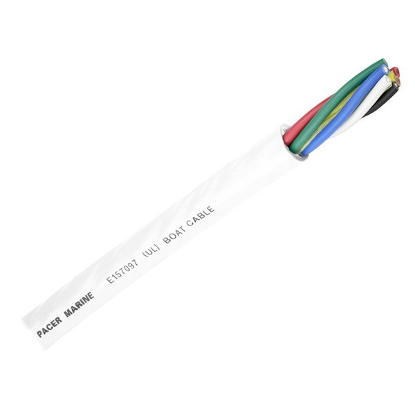 Pacer Group Pacer Round 6 Conductor Cable - 100&#39; - 14/6 AWG - Black, Brown, Red, Green, Blue &amp; White WR14/6-100